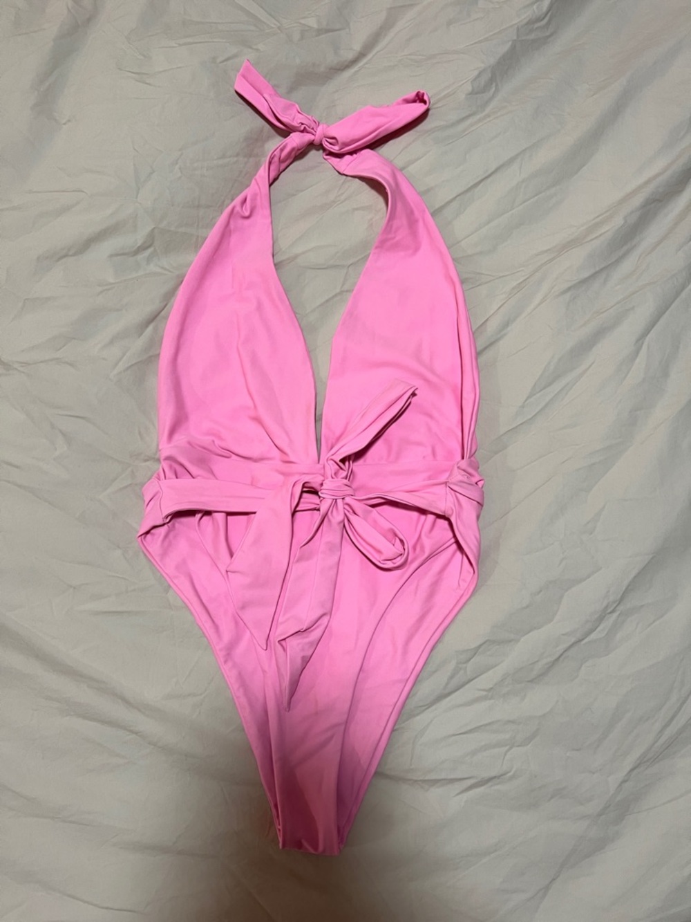 superdown Bubblegum Pink Twist-Front One-Piece Bathing Suit